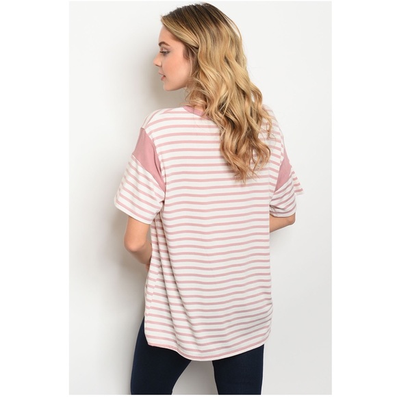 Boutique | Pink Striped Top - Picture 6 of 6